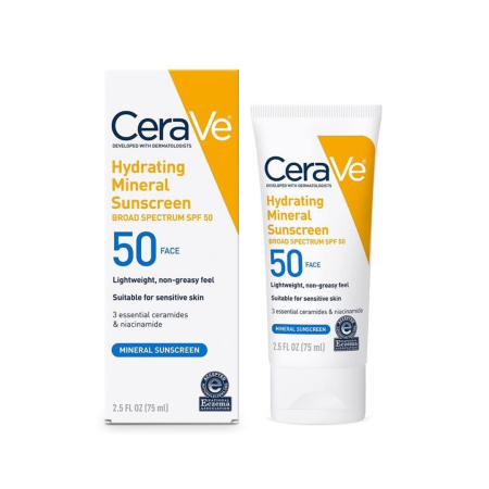 واقي شمس مرطب بمعادن من سيرافي 75مل CeraVe Hydrating Mineral Sunscreen SPF50 75ml